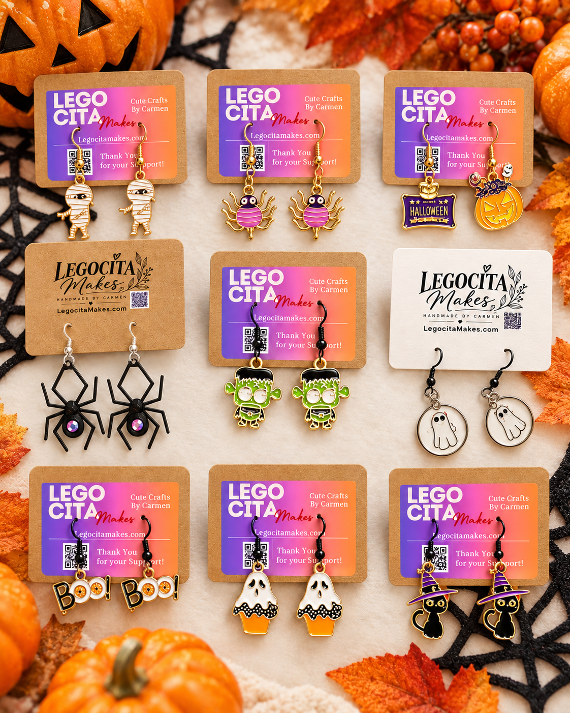 Halloween earrings collection by Legocita Makes